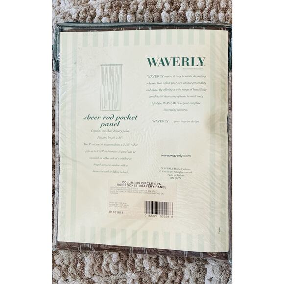 6 Waverly Columbus Brown Circle Spa Rod Pocket Drapery Panel 100% Poly 60”X84” - Picture 3 of 4